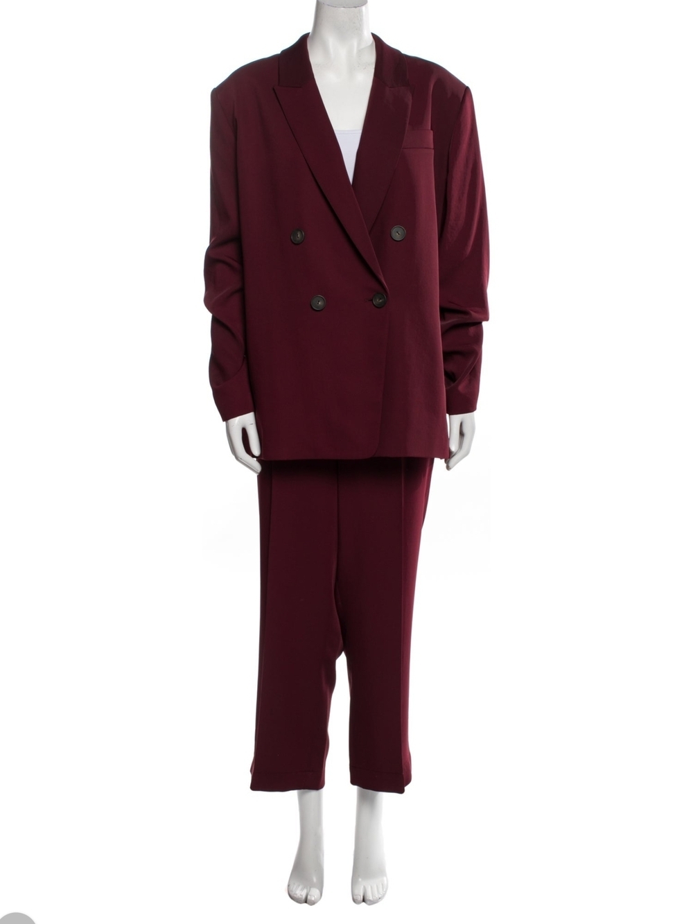 Vince Double-Breasted Burgundy Suit
